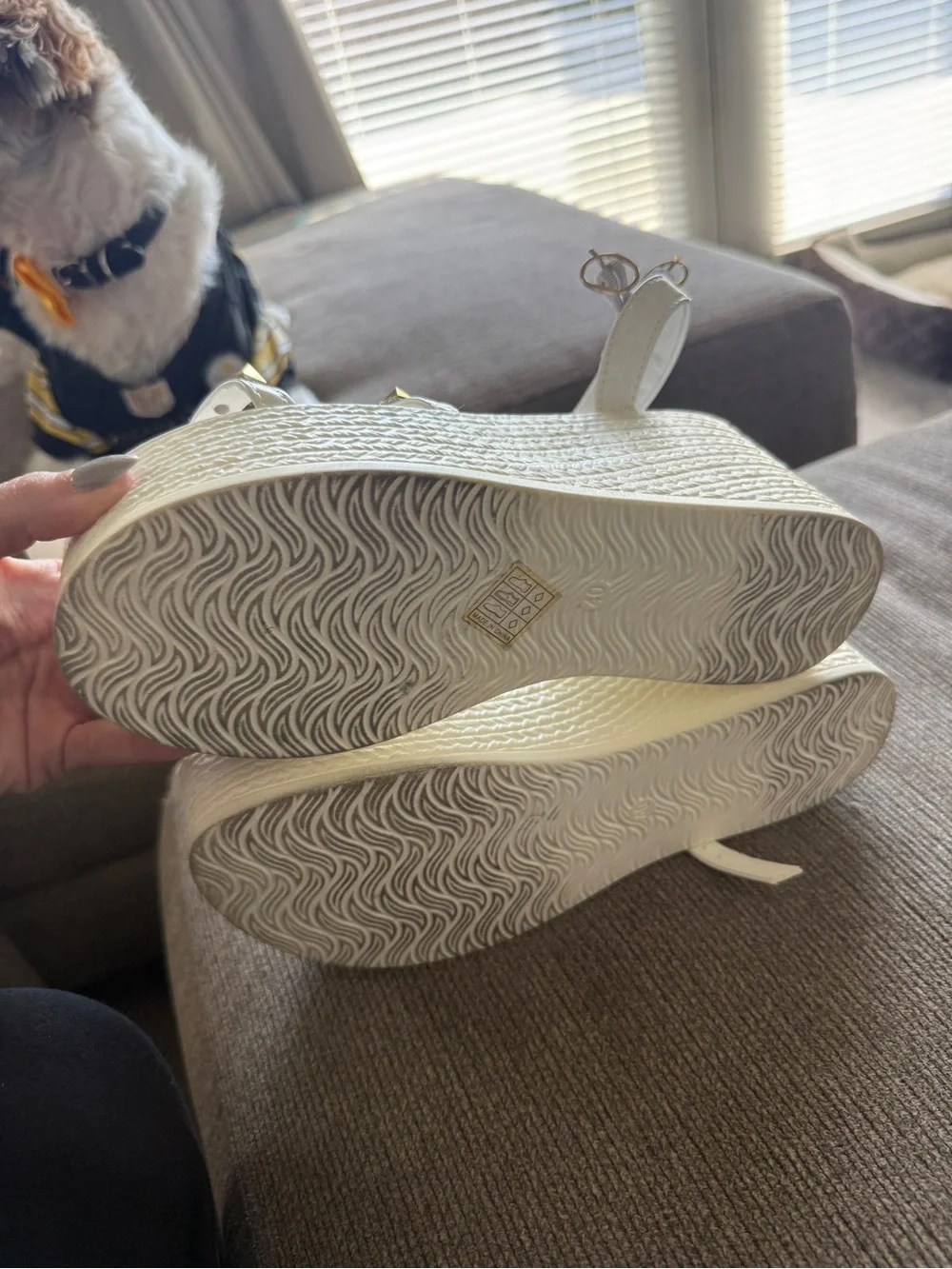 Women's White Studded Strappy Sandals